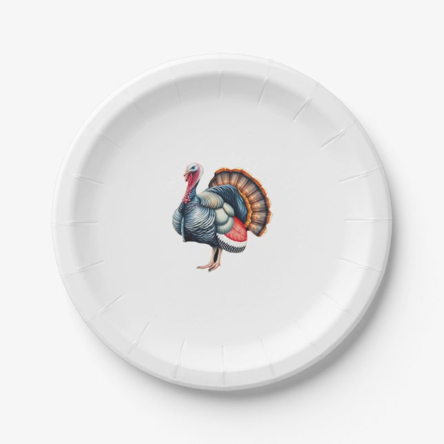 Regal Turkey Display Art Classic T - Shirt Pappteller (Vorderseite)