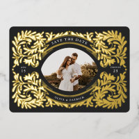 Regal verzierter Save the Date Foto Rahmen