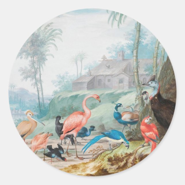 Regal Vögel Runder Aufkleber (Vorderseite)