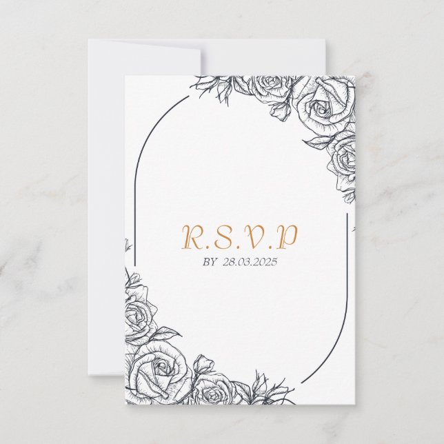Regal Wedding RSVP Card Karte (Vorderseite)