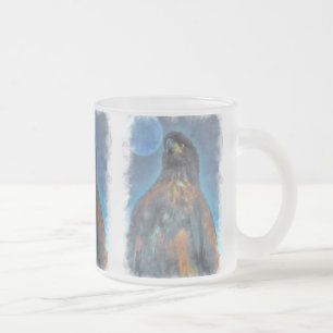 Regal Young Bald Eagle and Moon Painting Mattglastasse