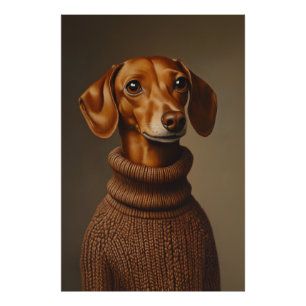 Regale Dackel in einem Turtleneck Fotodruck
