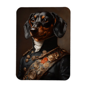 Regale Dackel in napoleonischer Militäreinheit Magnet