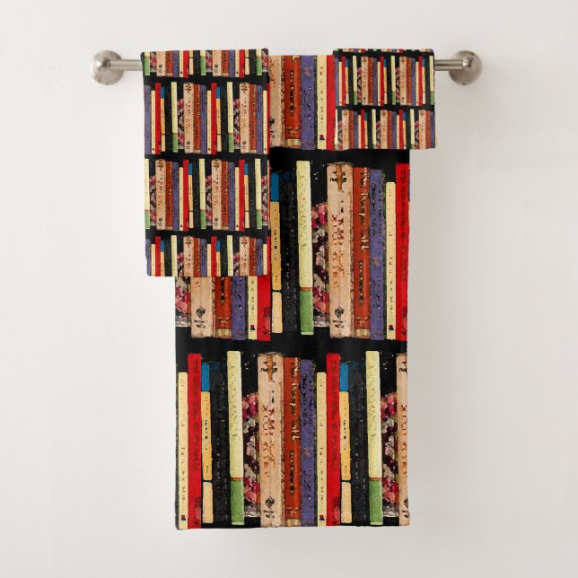 Regale der Bibliothek bucht abstrakte Bad-Tücher Badhandtuch Set (Insitu)