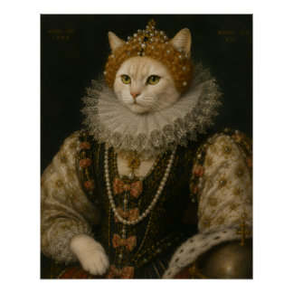 Regale Katzenkönigin Elisabeth I. Renaissance-Port Poster