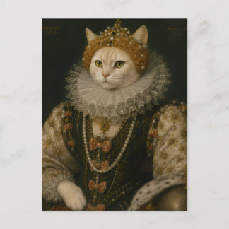 Regale Katzenkönigin Elisabeth I. Renaissance-Port Postkarte