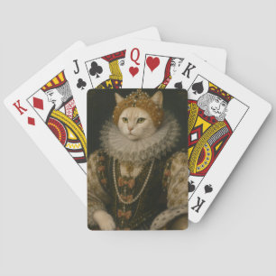 Regale Katzenkönigin Elisabeth I. Renaissance-Port Spielkarten