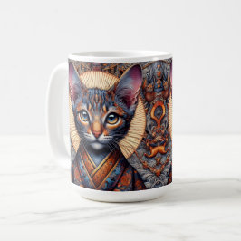 Regale Mythisch Verziert Fantasy Katze Kaffeetasse