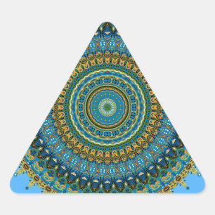Regalia Aqua Blues Kaleidoskop Nr. 5 Dreieckiger Aufkleber