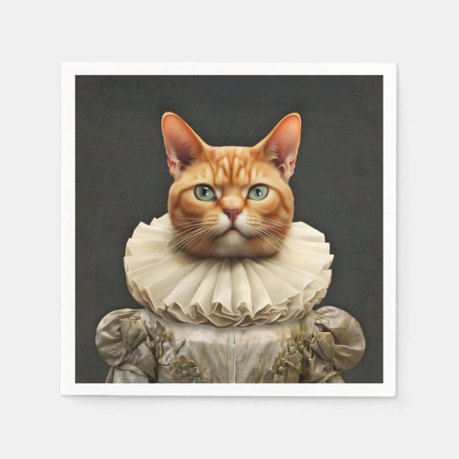 Regalkatze Serviette (Vorderseite)