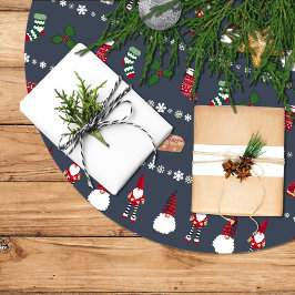 Regalos de navidad, Santa Claus y copos de nieve Polyester Weihnachtsbaumdecke