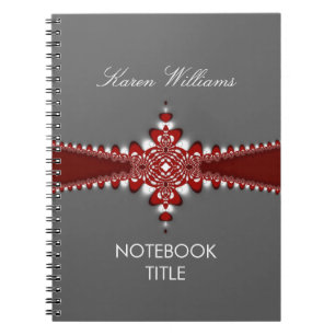 Regalrotes Band Silber Notizbuch Notizblock
