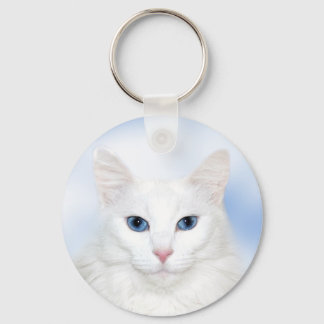 Regalweiße Katze Schlüsselanhänger