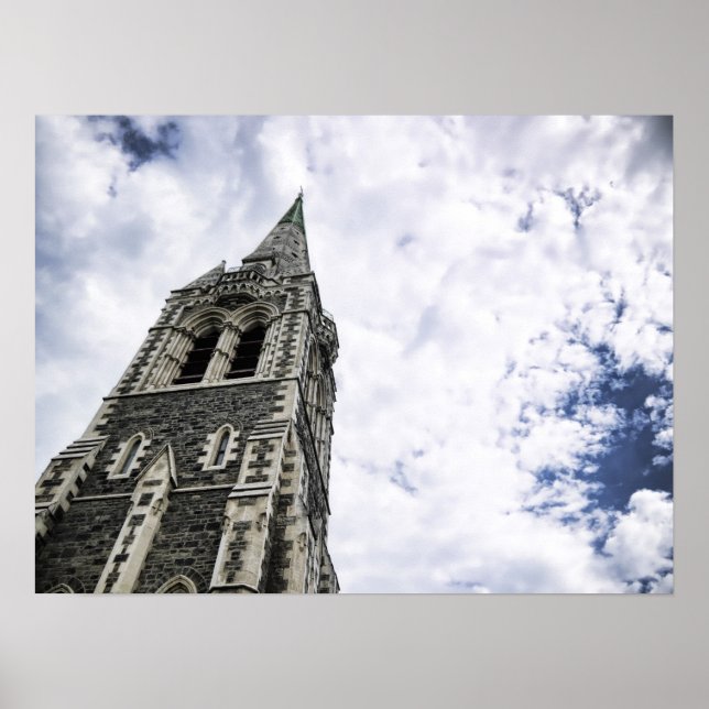 Regard sur le ciel à Christchurch Poster (Devant)