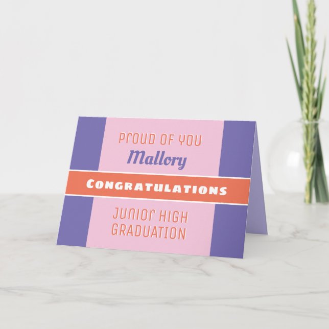 Regarde ! Carte de graduation Junior High personna (Devant)