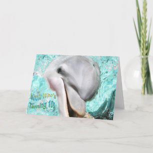Regarde qui a 10 ans ! Carte Dolphin souriante