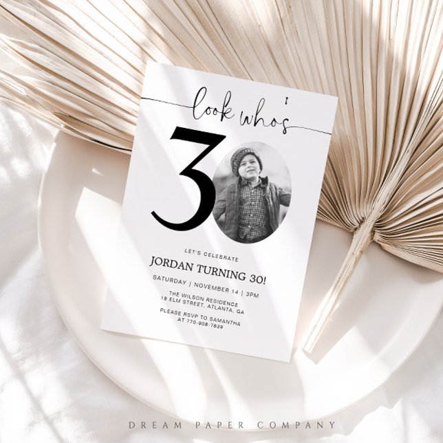 Regardez qui a 30 ans | Photo Invitation du 30e an (30th Birthday Invitation)