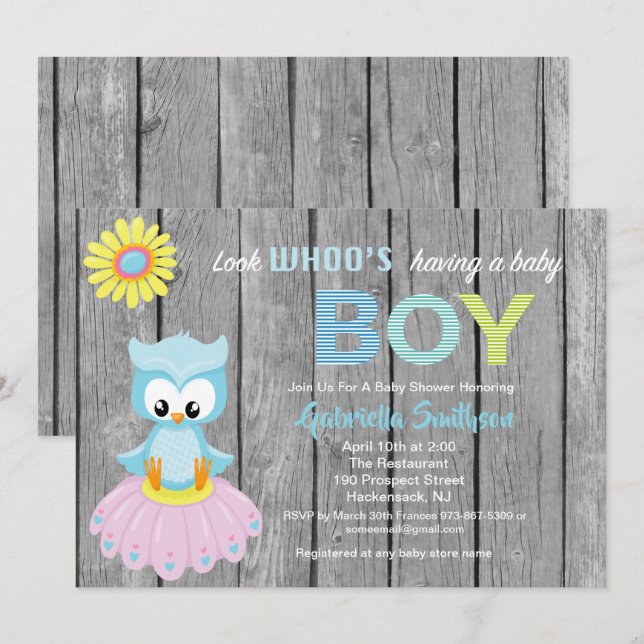 Regardez qui a une carte de baby shower de bébé (Devant / Derrière)