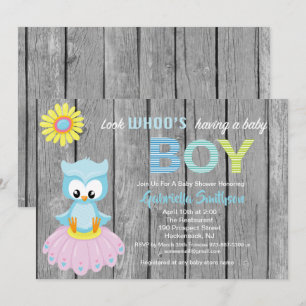 Regardez qui a une carte de baby shower de bébé