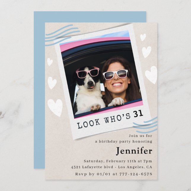 Regardez qui reçoit des invitations pour 31e anniv (Devant / Derrière)