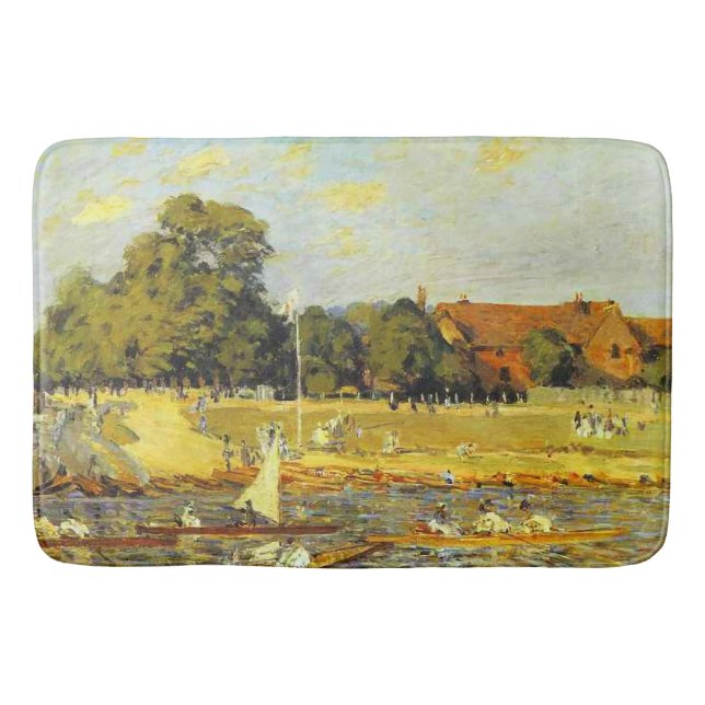 Regatta bei Hampton Court Alfred Sisley Poster Badematte (Vorderseite)
