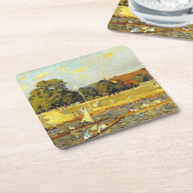 Regatta bei Hampton Court Alfred Sisley Poster Rechteckiger Pappuntersetzer (angewinkelt)
