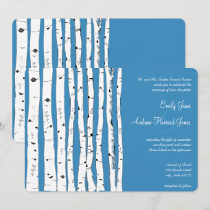 Regatta Blue Birch Tree Einladungen für Hochzeiten