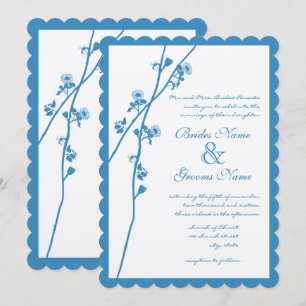 Regatta Blue Wild Blume Wedding Einladung