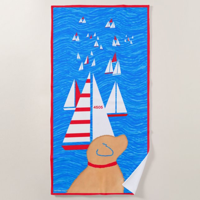 Regatta Day Yellow Dog Beach Handtuch (Vorderseite)
