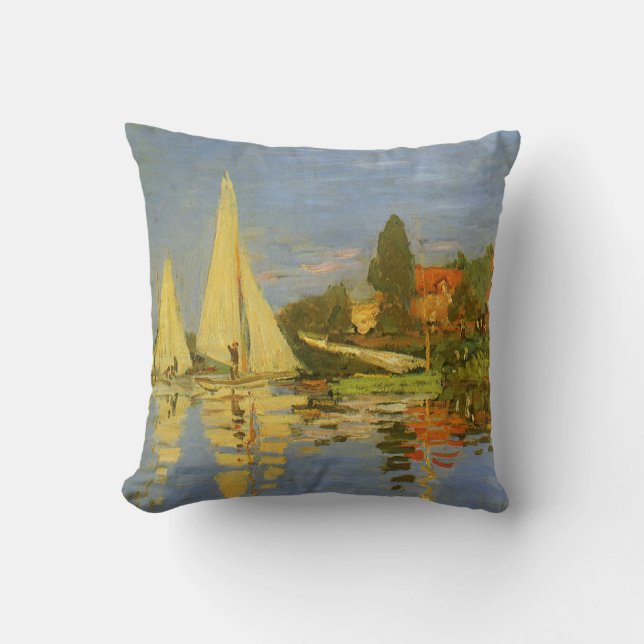 Regatta in Argenteuil von Claude Monet Kissen (Vorderseite)