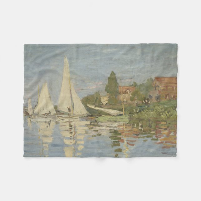 Regattas at Argenteuil, OIl Painting, Claude Monet Fleecedecke (Vorderseite (Horizontal))