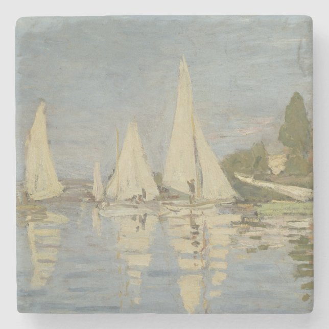 Regattas at Argenteuil, OIl Painting, Claude Monet Steinuntersetzer (Vorderseite)
