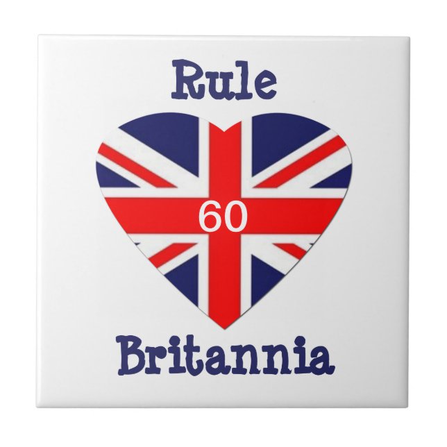 Regel Britannia! Herz des Jack-60-Union Fliese (Vorderseite)