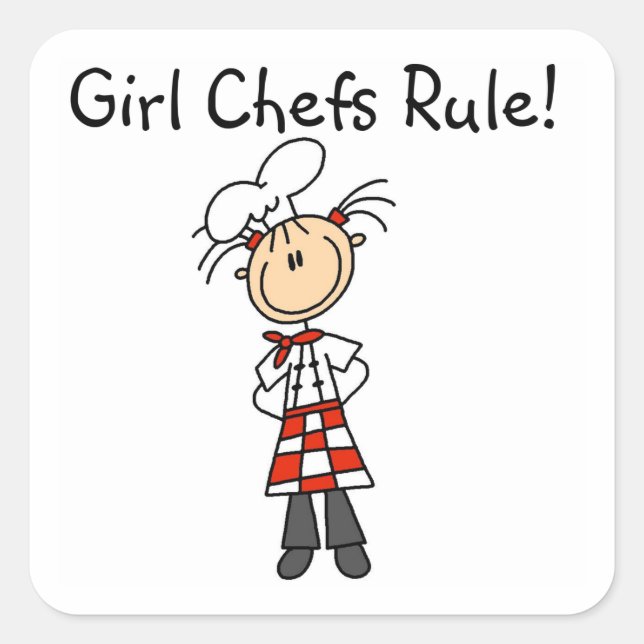 Regel für Girl-Koch Quadratischer Aufkleber (Vorderseite)