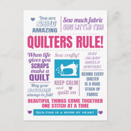 Regel für Quiltquotenquilters Postkarte