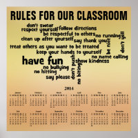 Regel für unseren Klassenzimmer 2014 Kalender