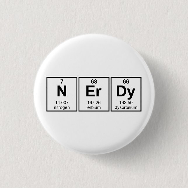 Regelmäßig Nerdy Element-Symbole Button (Vorderseite)