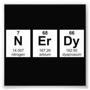 Regelmäßig Nerdy Element-Symbole Fotodruck