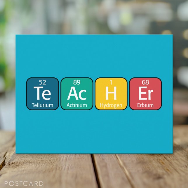 Regelmäßige Schreibweise von Tabellenelementen Postkarte (Teacher Postcard)