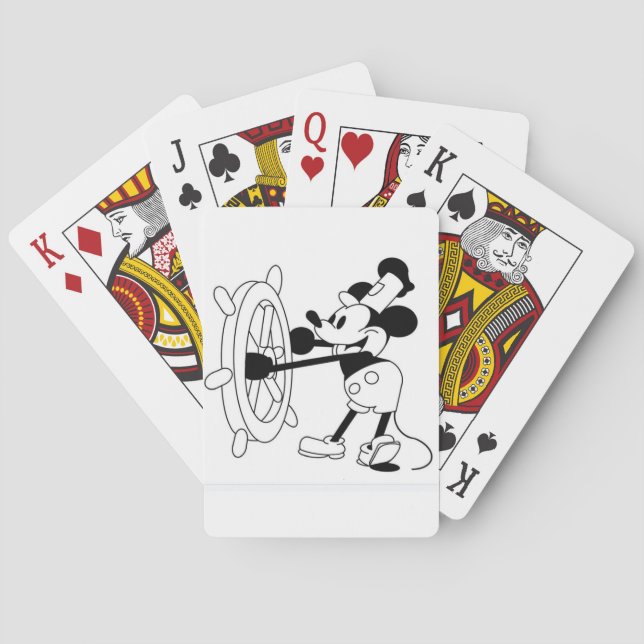 Regelmäßige Spielkarten mit Steamboat Willie Desig (Rückseite)