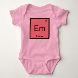 Regelmäßige Tabelle für Emma Name Chemistry Elemen Baby Strampler