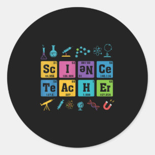 Regelmäßige Tabelle für Lehrer Chemie Runder Aufkleber