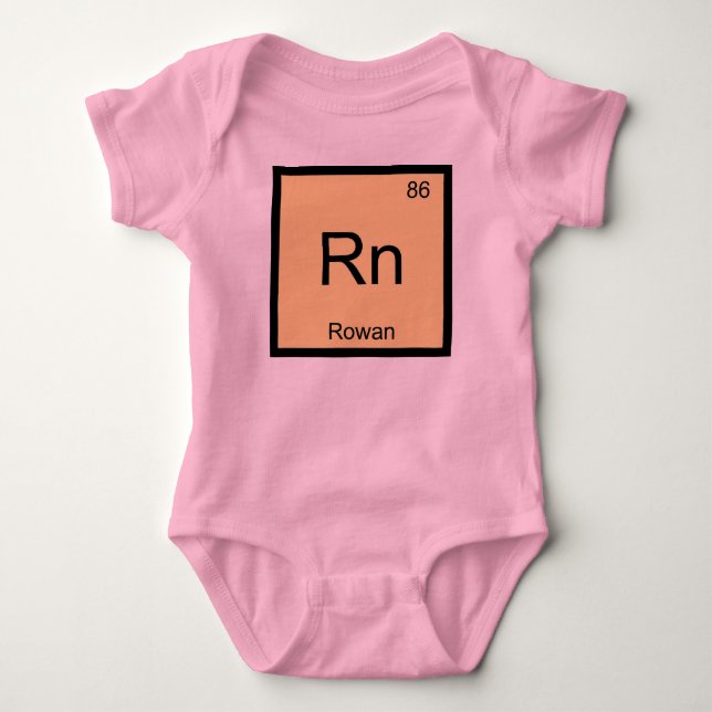 Regelmäßige Tabelle für Rowan Name Chemistry Eleme Baby Strampler (Vorderseite)