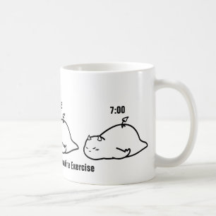 Regelmäßige Übung am Morgen Kaffeetasse