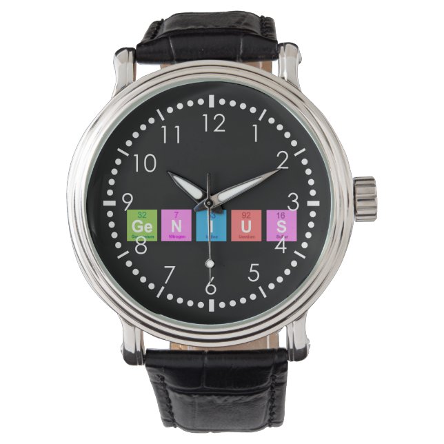 Regelmäßiger Spaß an der Tischchemie Armbanduhr (Vorderseite)