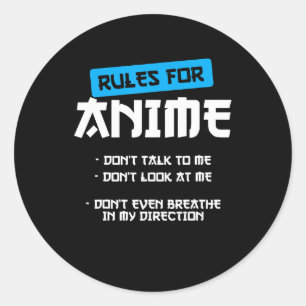 Regeln Anime Kleidung Manga Art Cosplay Otaku Gesc Runder Aufkleber