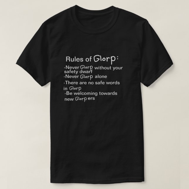 Regeln des Glorp T-Shirt (Design vorne)