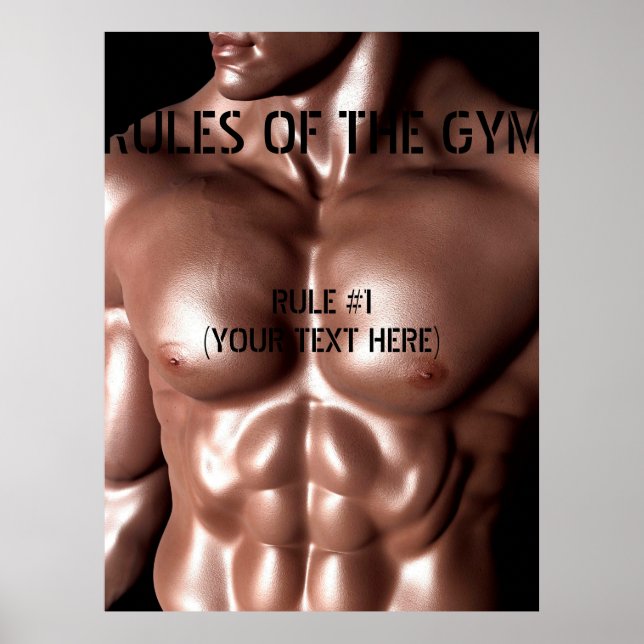 Regeln für den anpassbaren Text des Gym Poster (Vorne)