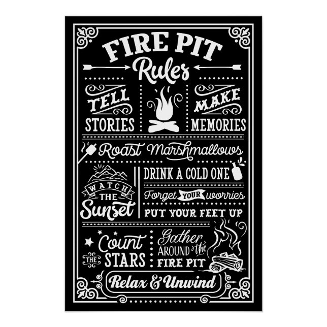 Regeln für Feuerlöschanlagen - beige Poster (Vorderseite)