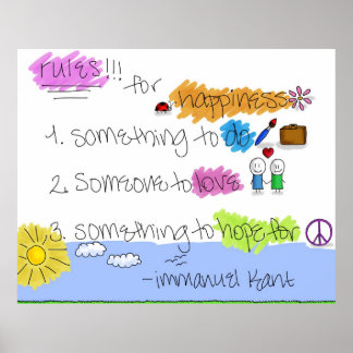 Regeln für Glück - Immanuel Kant Poster